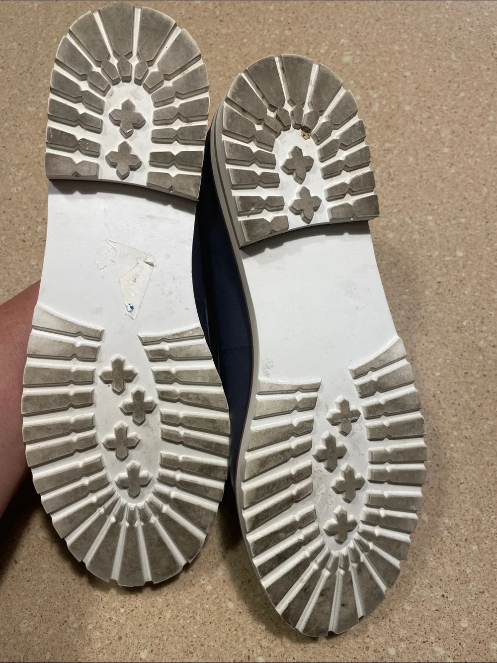 Talbots Navy Leather Tassel Kiltie Loafers